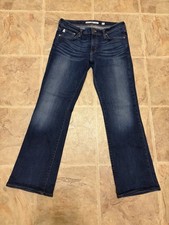 BIG STAR Women s Dark Wash Blue Straight Leg Mid Rise Cotton Denim Jeans 30