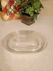 VINTAGE PYREX CLEAR REFRIGERATOR CASSEROLE DISH, 602-B & LID 602-C, OVAL