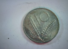 Italy 1973 10 Lire Italian Republic 10 Lire (spikes/plough design) Coin