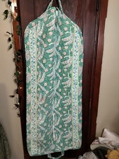 Travel Bag Vtg Quilted 1970's  Dragonflies Green & Pink  Vera Bradley -Style