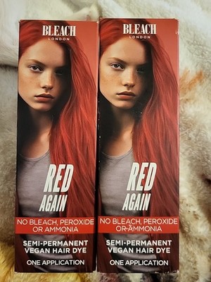 Lot of 2: Bleach London Red Again Semi-Permanent Hair Dye 5.07 FL. Oz.