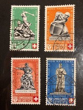 Schweiz 1940 Satz Pro Patria Denkmäler gestempelt