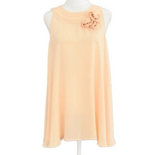 Anthropologie Twelve by Twelve swing style peach sleeveless mini dress size M.