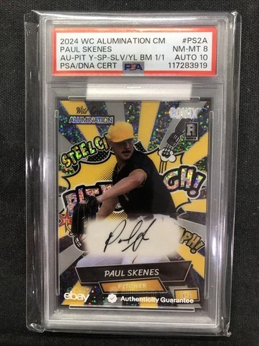 2024 WILD CARD ALUMINATION COMIX #PS2A PAUL SKENES ROOKIE 1/1 PSA 8 DNA AUTO 10