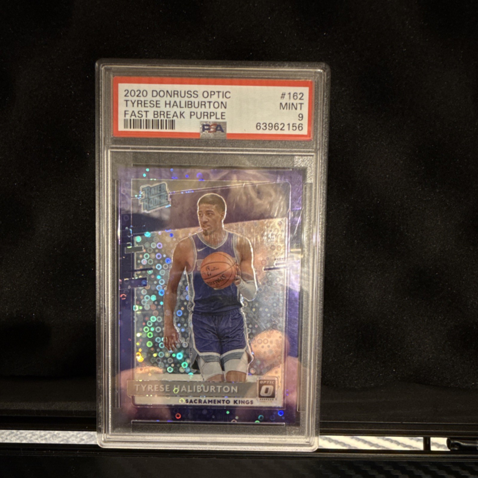 Panini 2020-21 Optic Tyrese Haliburton Rookie #162 Purple Fast Break /95 PSA 9 …