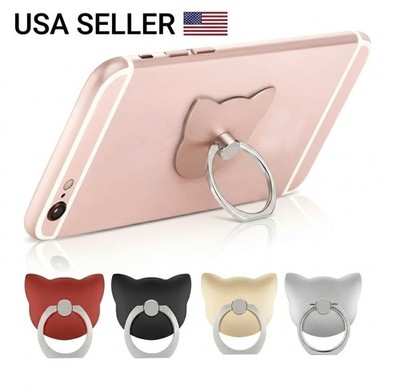 Cat Design Finger Ring Mobile Phone Smartphone Stand Holder Socket Phone Holder
