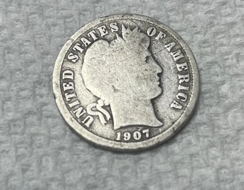 1907-D Barber Dime 10C G Good
