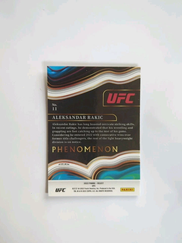 Aleksandar Rakic 2022 Panini Select UFC Phenomenon Flash Prizm Card LHW  #11 - Image 2 of 2