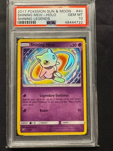 PSA 10 Pokemon Sun & Moon Shining Mew 40/73 Holo Shining Legends