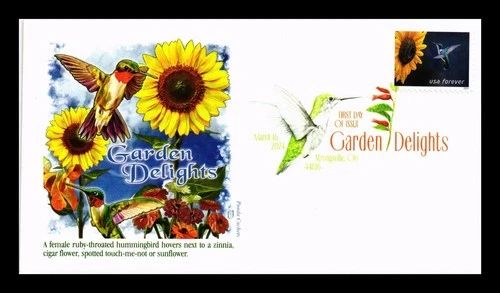 DR JIM STAMPS US COVER GARDEN DELIGHTS FDC PICTORIAL CANCEL PANDA CACHET