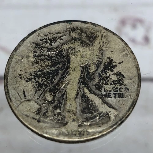 1944 Walking Liberty Silver Half Dollar US 50 Cents Coin ~ scrap