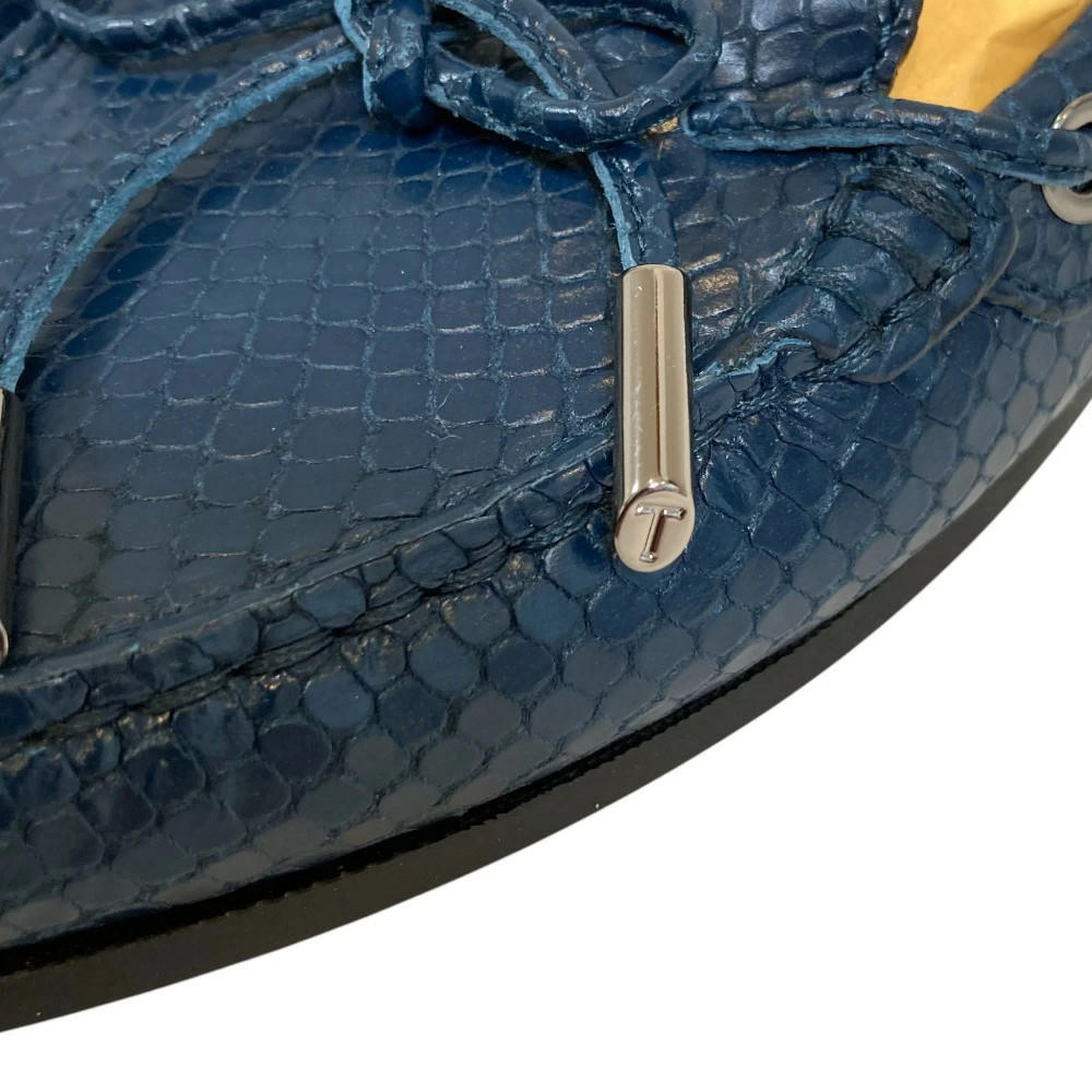 TOD S Python Embossed Leather Gommini Driving Sho… - image 11