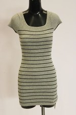 Shein Women's DAZY Slim Fit Striped Short Sleeve Sweater Dress JL3 Gray Small