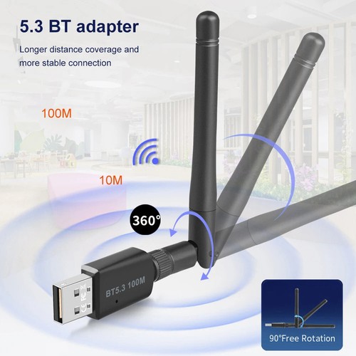 Adattatore USB Bluetooth 5.3 Trasmettitore Ricevitore Audio Wireless per PC e Altoparlante - Foto 4 di 13