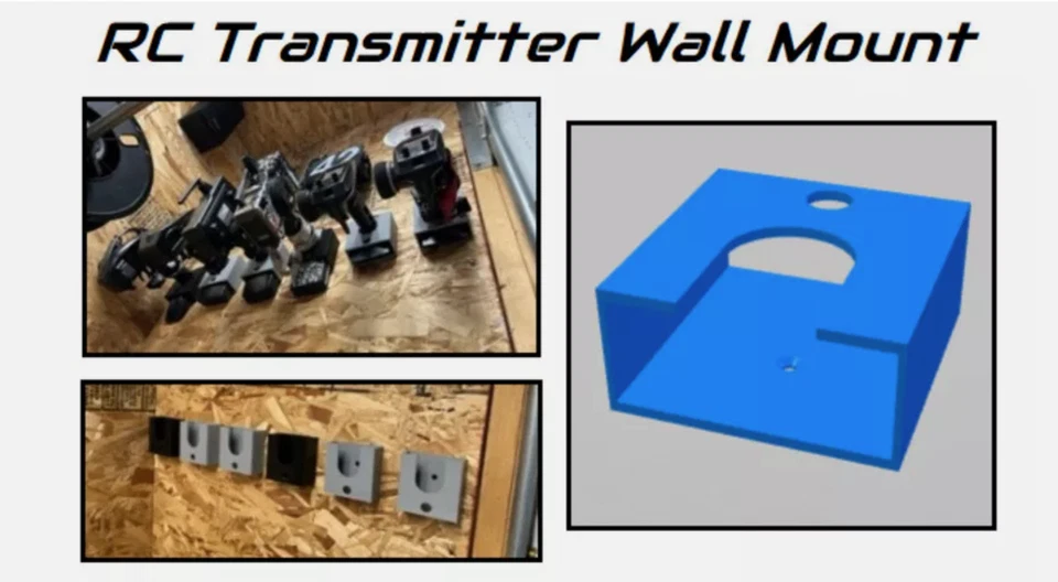 DNA Universal RC Transmitter Wall Mount Hanger - TQI Spektrum DX3, DX3s, DX4, Futaba