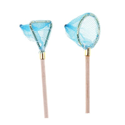 dollhouse fish net Miniature 1:12 Scale 2 Pc Fishing Nets SET #G8136 : Toys & Games it is great for DIY mini house supplies Miniature Fishing Net for Dollhouses