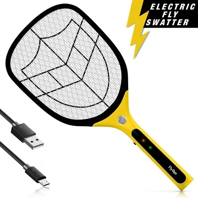 GREAT IDEAS Bug Zapper Racket Fly Swatter Mosquito Bat Wasp Electric Insect Pest Killer USB