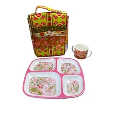 Paisley Boho Lunch Bag, Divided Plate & Cup Sugar Booger & Lily & George