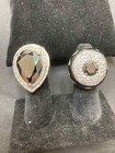 Pair of Massive Enamel and Black Diamond Costume Rings From Film Collection — photo 1