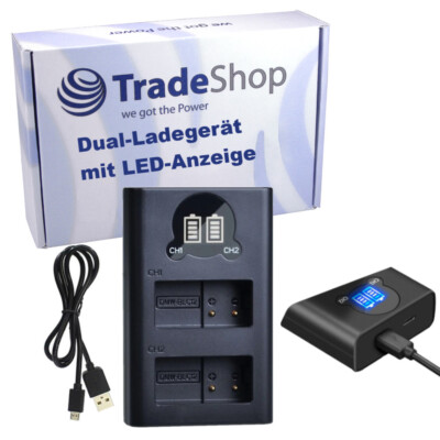 Trade-Shop Dual USB Typ-C LCD Mini Ladegerät für Sigma FP L DP3 Quattro DP3Q FP