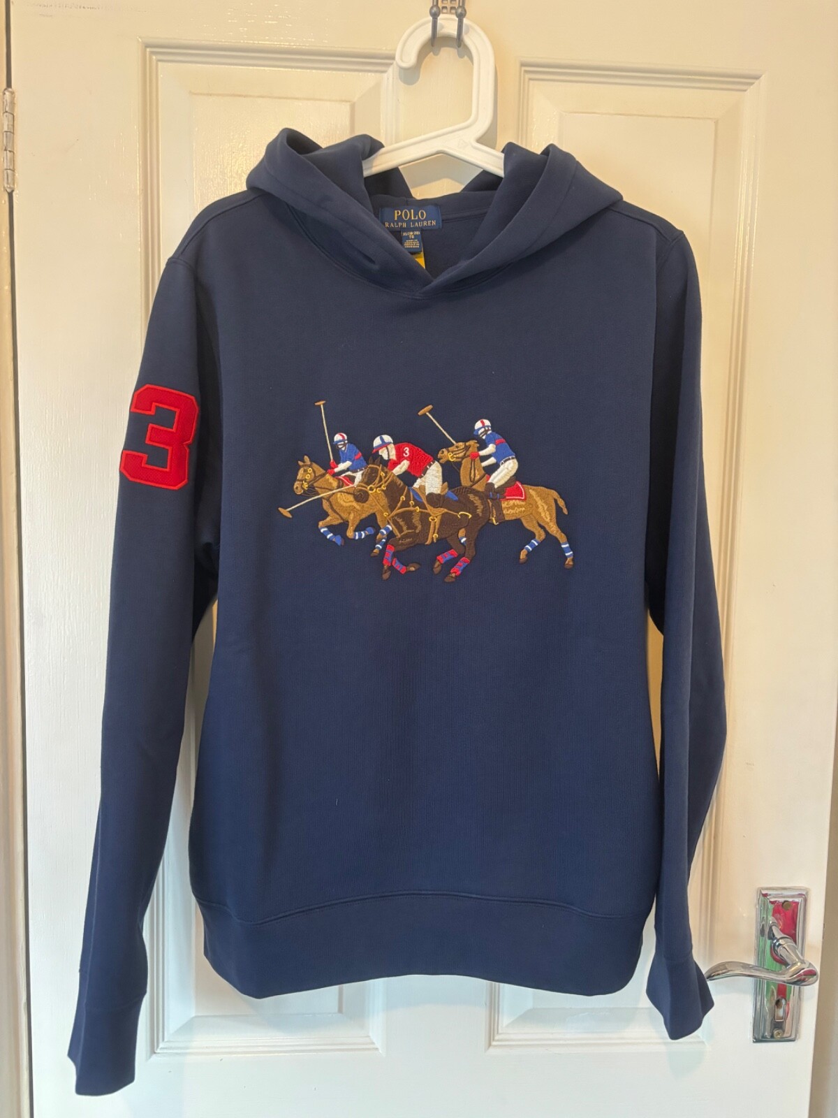 POLO Ralph Lauren Felpa con cappuccio tripla pony bambini XL (18 20 anni) blu navy