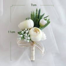 10PC Groom Bridesmaid Boutonniere Brooch Flower Corsage Wedding Party Decoration