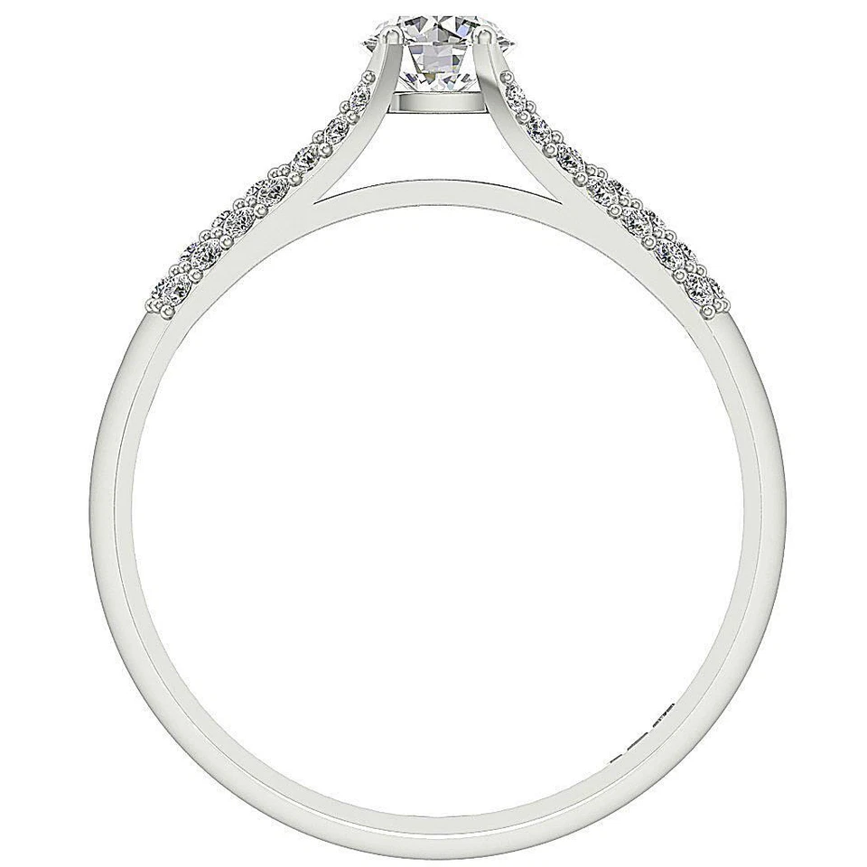 Solitaire Engagement Ring 0.90 Ct Natural Diamond I1 G Appraisal 14K White Gold - Image 2 of 4