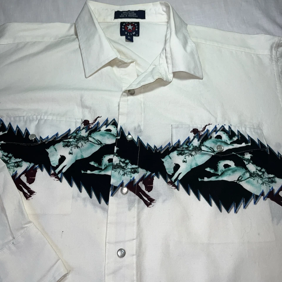 Vaquero Western Cowboy XL 52”x29” pintado a mano vintage Foto 3 de 4