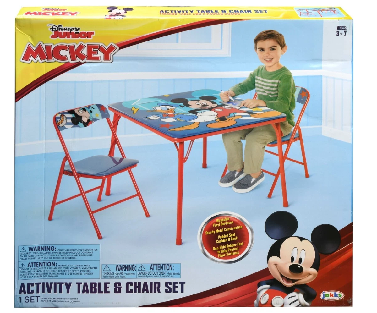 Mickie Mouse Foldable Activity Table for Kids 1 Table and 2 Padded Chairs