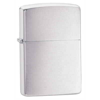 Zippo 200 Classic Brushed Chrome Finish Plain Windproof Pocket