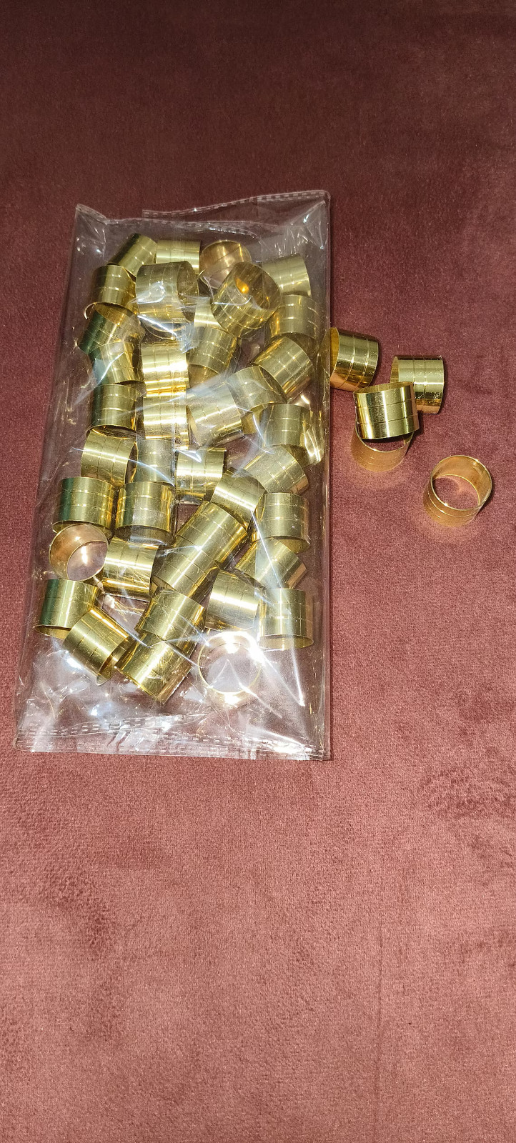 50 Solid Brass Ferrules Collars Ring Shaft Walkin… - image 2