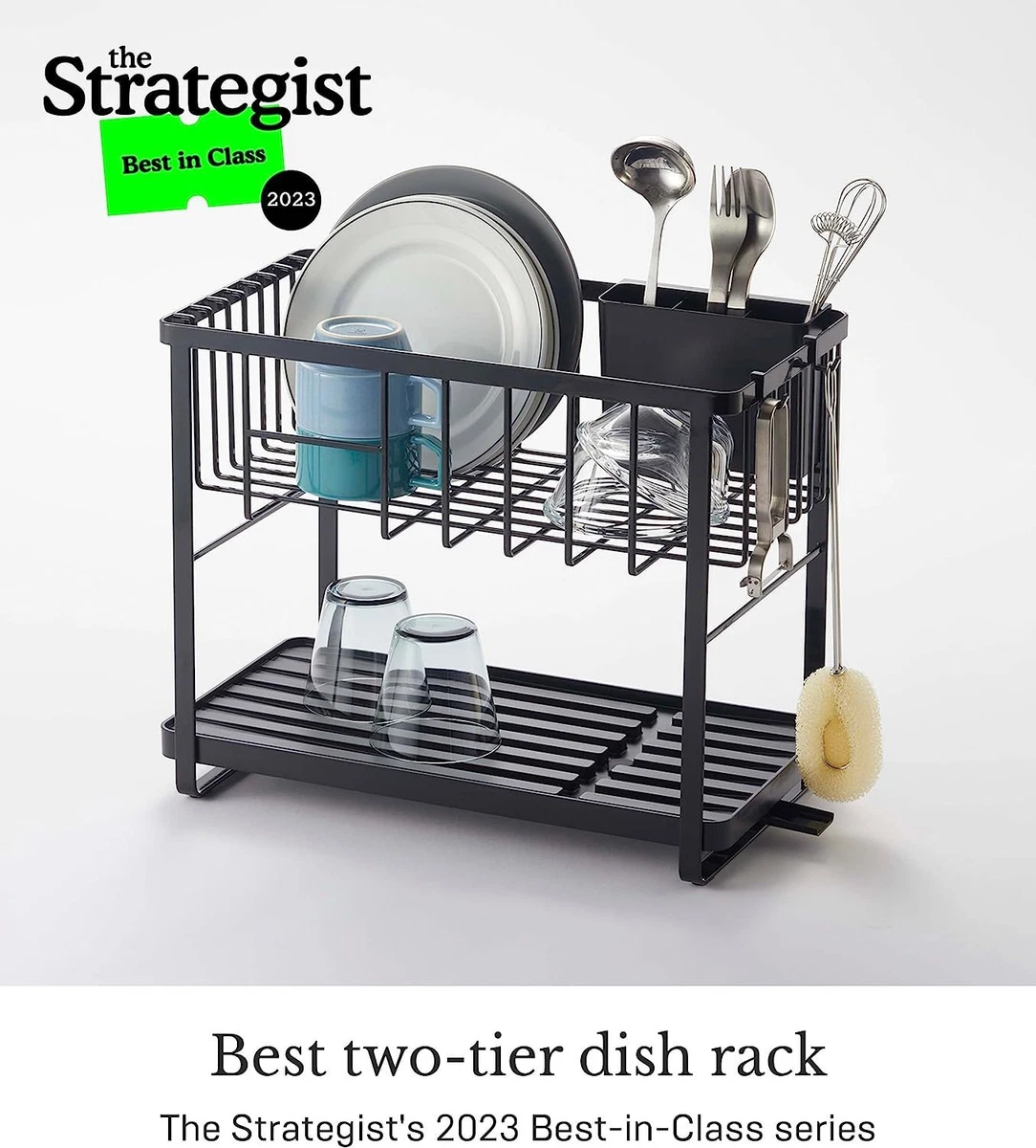 Yamazaki Tower White Wire Dish Drainer Rack