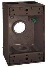 1 pc Weatherproof 1-Gang Box w/ Four 3/4" Holes BRONZE Metal Outdoor
