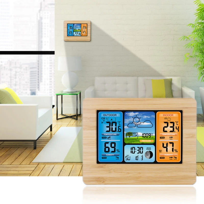LCD Wireless Weather Station Indoor Outdoor USB Digital Forecast Alarm Clock UK - Image 4 of 4