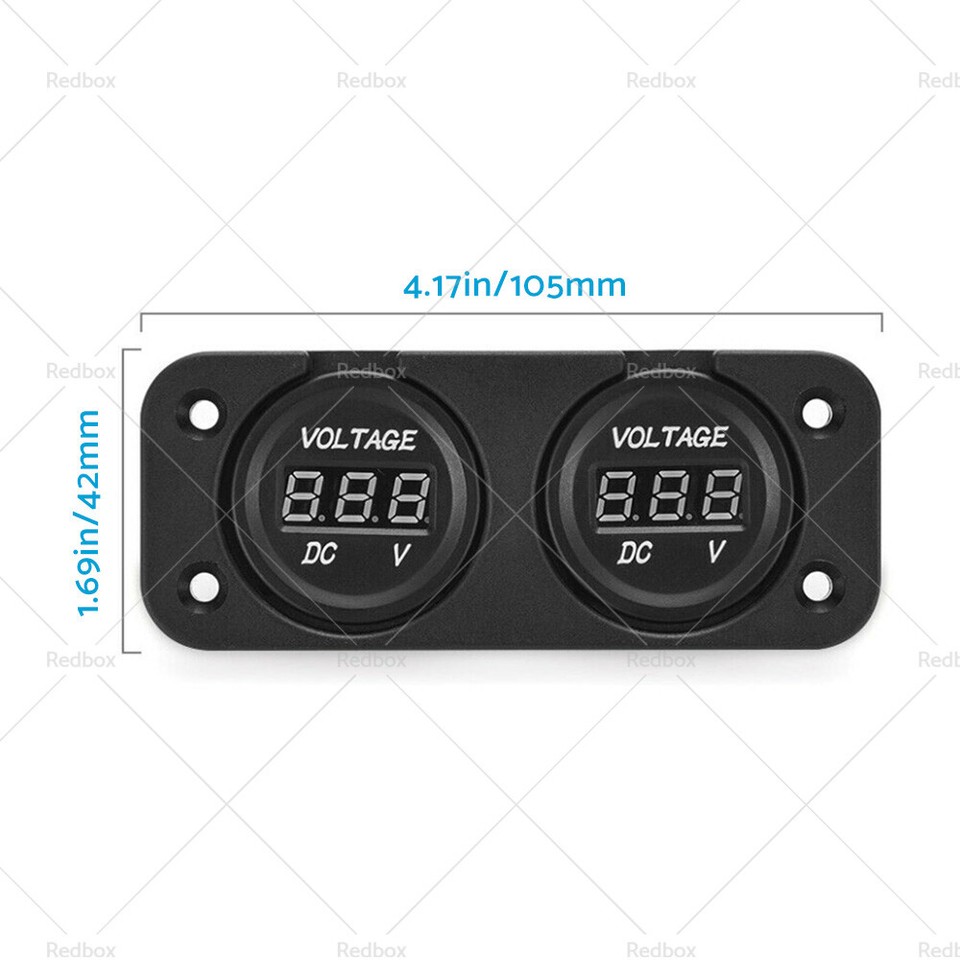 Digital LED Volt Meter Dual Battery Monitor Boat Voltage Marine Gauge ...
