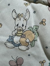 Vintage Precious Moments Handmade Baby Crib Blanket Quilt Reversible  RARE  