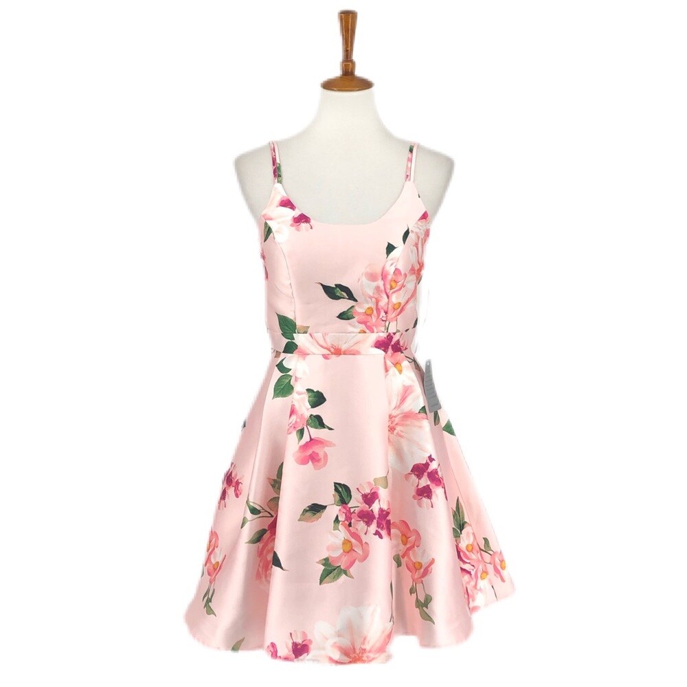 Sequin Hearts Blush Pink Fit & Flare Dress