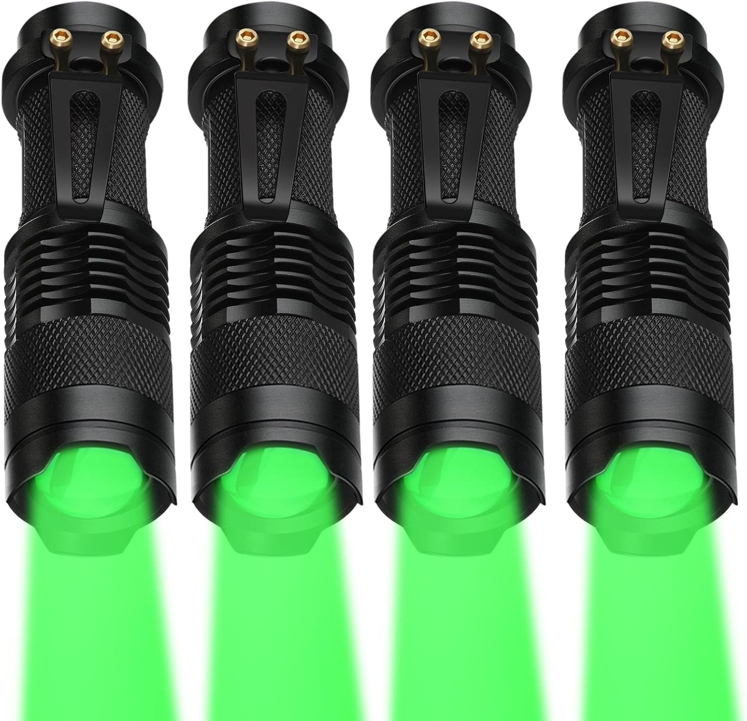 4-Pack Hunting LED Flashlight with Zoom and 3 Modes