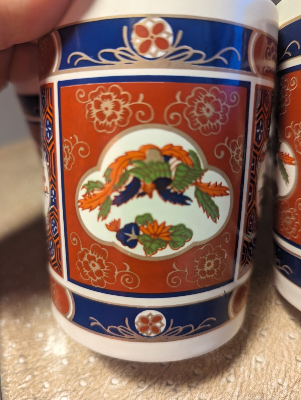 Vintage Set of 6 Imari Coffee Tea Cups Made in Japan