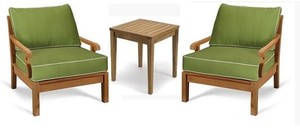 3 PC TEAK SOFA SET GARDEN INDOOR OUTDOOR PATIO FURNITURE POOL SACK DINING DECK A