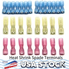 200-50Pcs Female Crimp Wire Connector Spade Kit Heat Shrink Terminals 22-10AWG