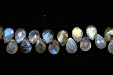 Natural Labradorite Faceted Pear Briolette Gemstone Beads 10 Peace Craft Making