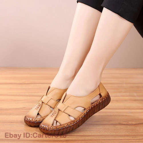 Verano sandalias de mujer hechas a mano zapatos planos de estilo retro