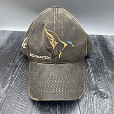 Distressed Ducks Unlimited Faux Leather Adjustable Hat Cap