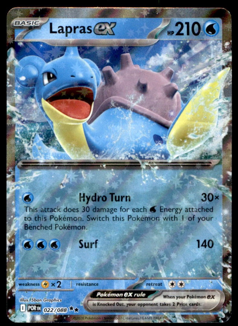 Lapras ex 022/088 Double Rare Perfect Order Pokemon Holo Lightly Played