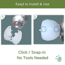 Child Proof Door Knob Covers, 4-Pack, White - Baby Safety Door Knob Covers fo...