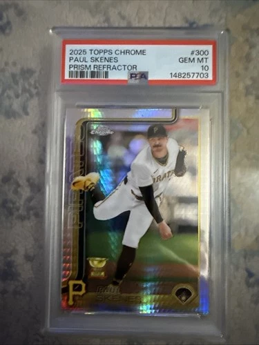 2025 Topps Chrome Paul Skenes #300 Prism Refractor PSA 10