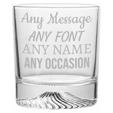 Personalised Whiskey Glass Engraved Drinkware Gift Your Own Message Glassware
