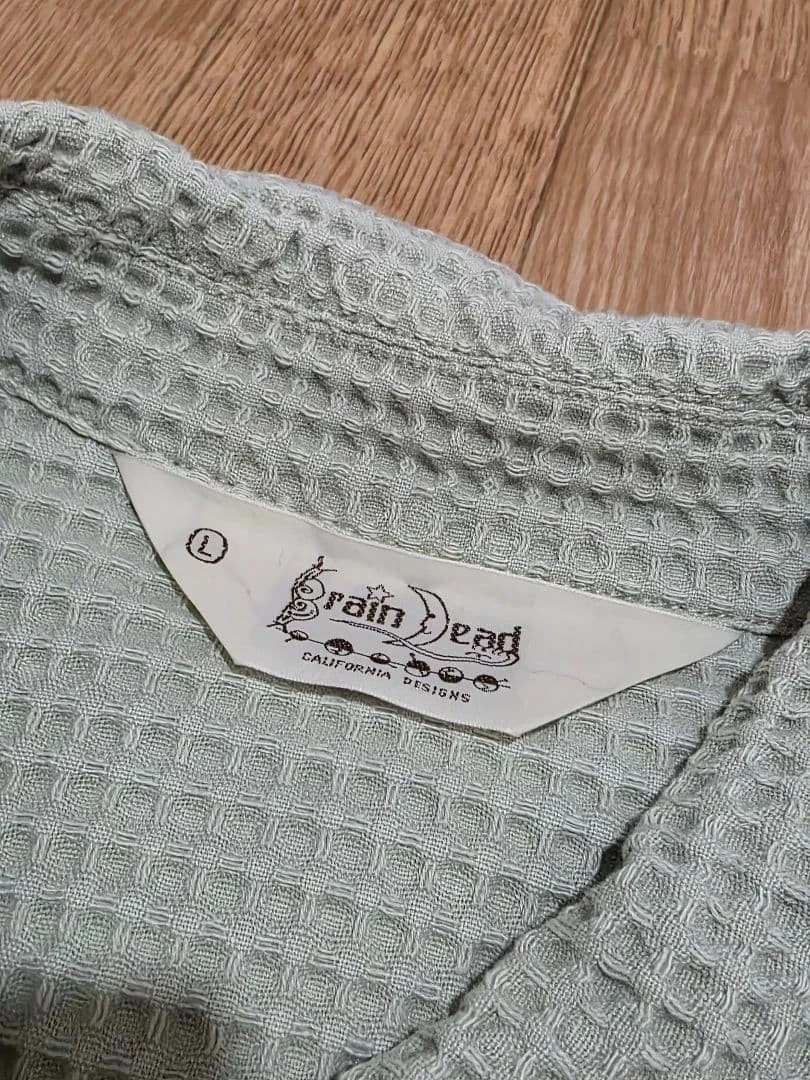 Brain Dead Waffle Button Front Shirt L - Stone Color - product detail image 4