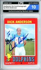 Authentic On-Card Autograph Signed by Dick Anderson CPG Auto Grade 10